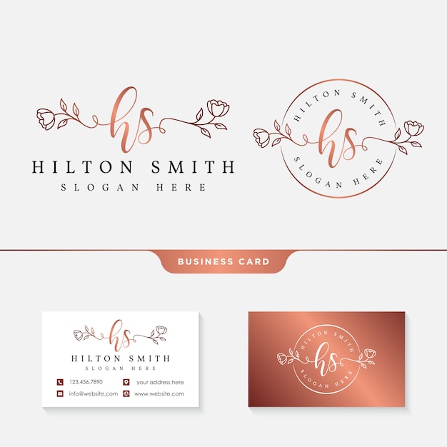 Download Free Rose Gold Logo And Business Card Premium Vector Use our free logo maker to create a logo and build your brand. Put your logo on business cards, promotional products, or your website for brand visibility.