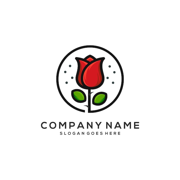 Rose logo template Premium Vector