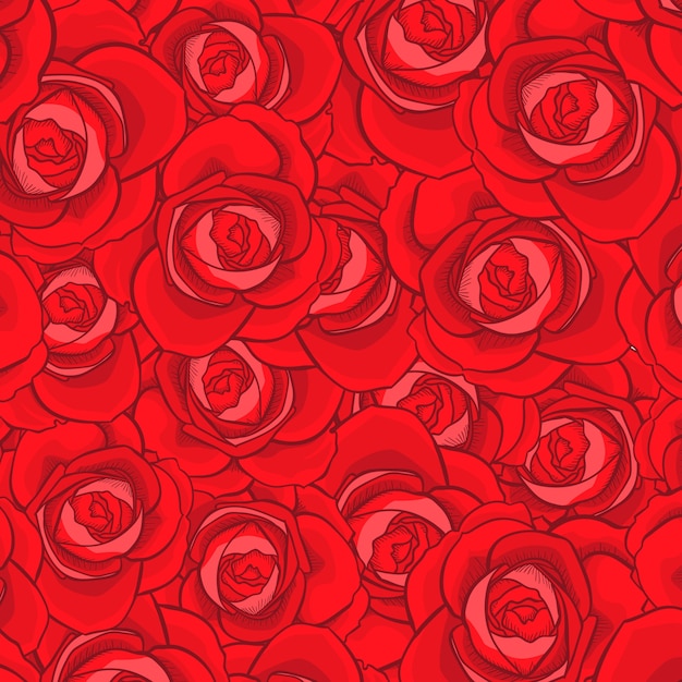 Premium Vector Rose Seamless Pattern