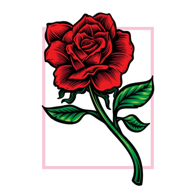 Premium Vector | Rose stem flower vector logo