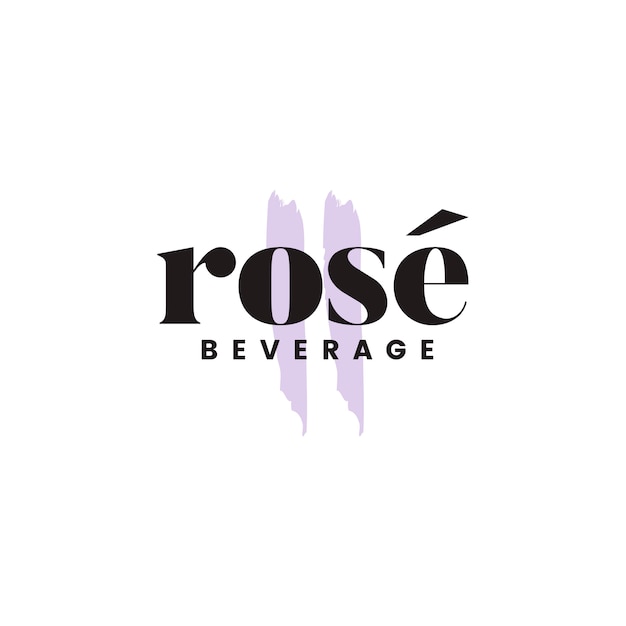 Rose wine beverage logo vector