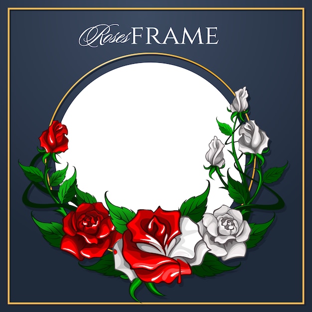 Download Roses frame for greeting card | Premium Vector