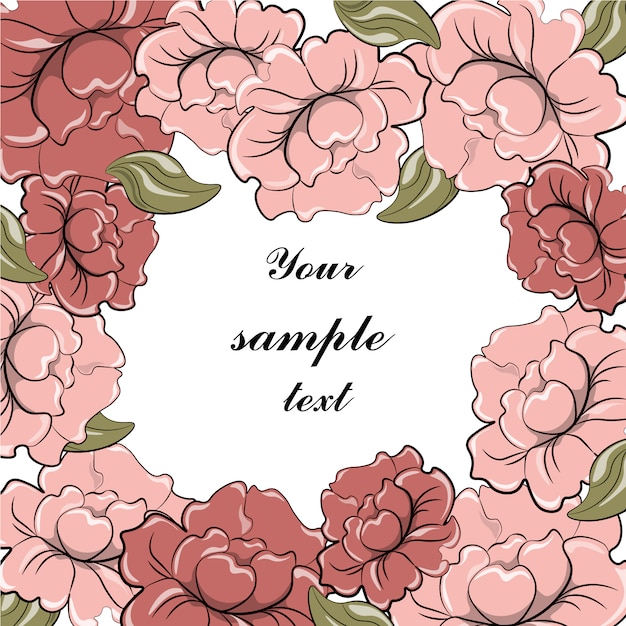 Download Roses frame template | Free Vector