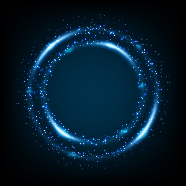 Premium Vector | Rotating blue light shiny with sparkles