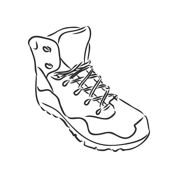 Premium Vector | Rough sketched boots. ankle boots, mountain shoes ...