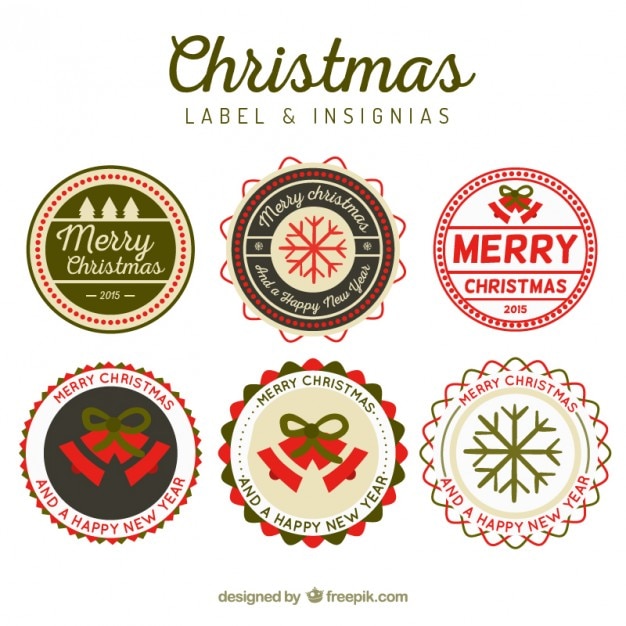 Download Round christmas insignias Vector | Free Download