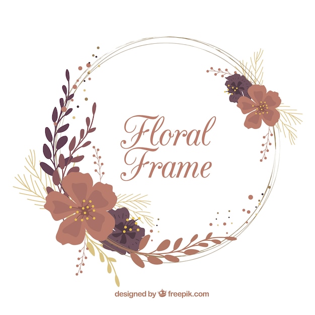 Download Round floral frame Vector | Free Download