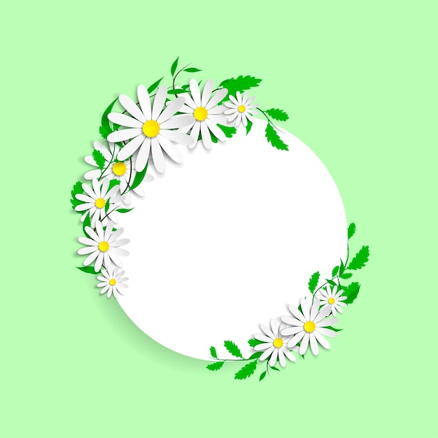 Premium Vector | Round frame on light green background decorated with ...