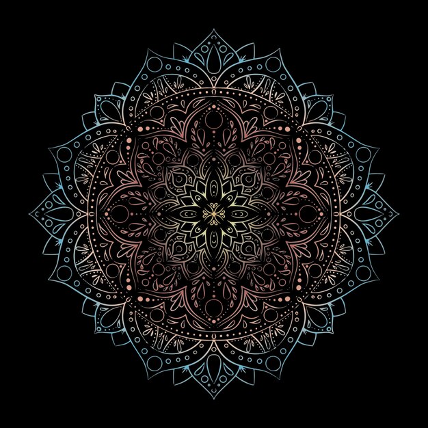 Download Premium Vector | Round gradient mandala isolated. vector boho mandala mandala with floral design