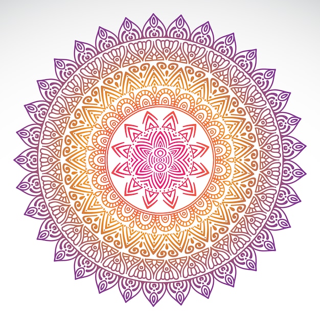 Download Round gradient mandala on white isolated background Vector | Free Download