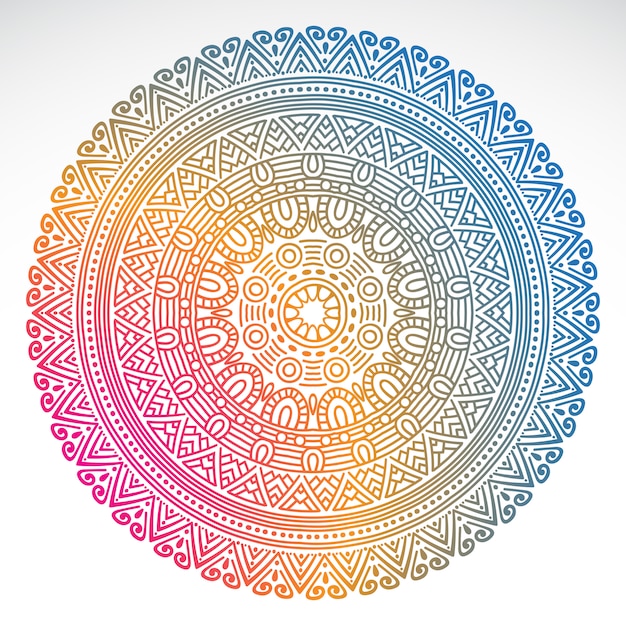 Download Round gradient mandala on white isolated background | Free ...