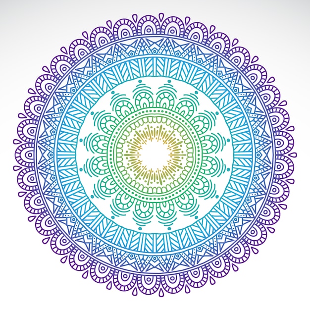 Download Round gradient mandala on white isolated background | Free ...