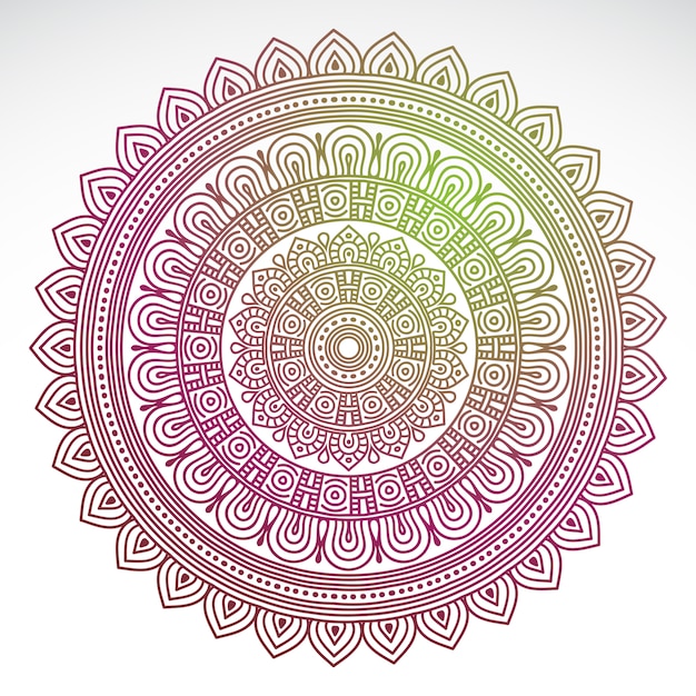 Download Round gradient mandala on white isolated background | Free Vector