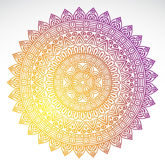 Download Free Vector | Round gradient mandala on white isolated ...