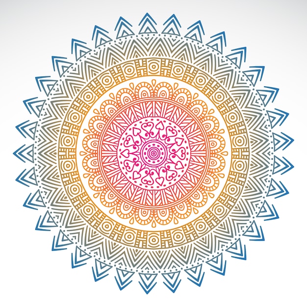 Download Round gradient mandala on white isolated background Vector | Free Download