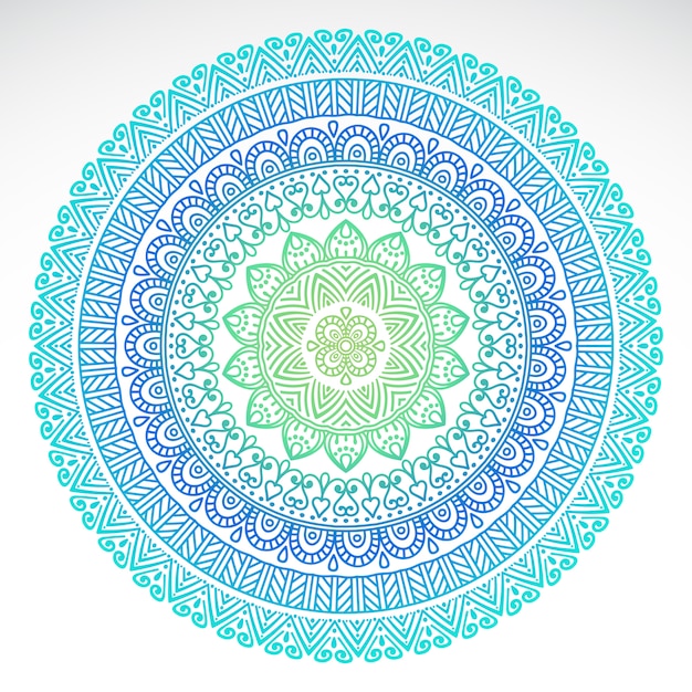 Round gradient mandala on white isolated background | Free ...