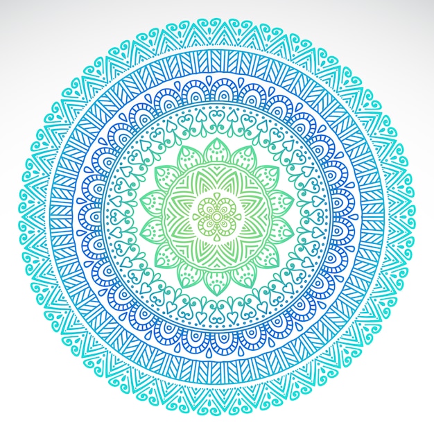 Free Vector | Round gradient mandala on white isolated background