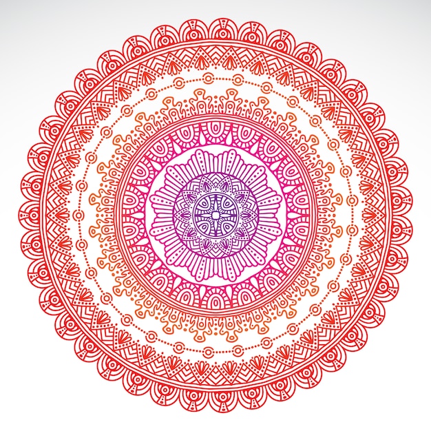 Download Round gradient mandala on white isolated background | Free ...