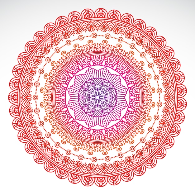 Download Round gradient mandala on white isolated background | Free Vector