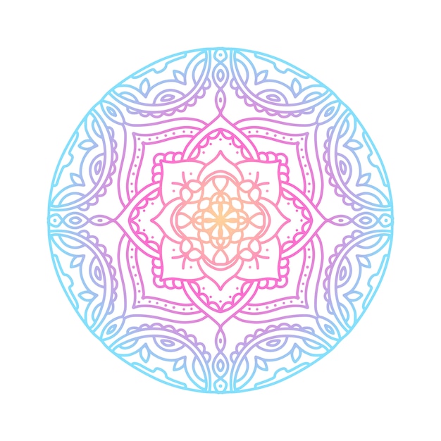 Download Round gradient mandala on white isolated background Vector ...