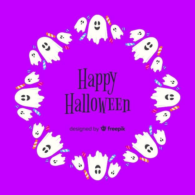 Download Round halloween frame | Free Vector