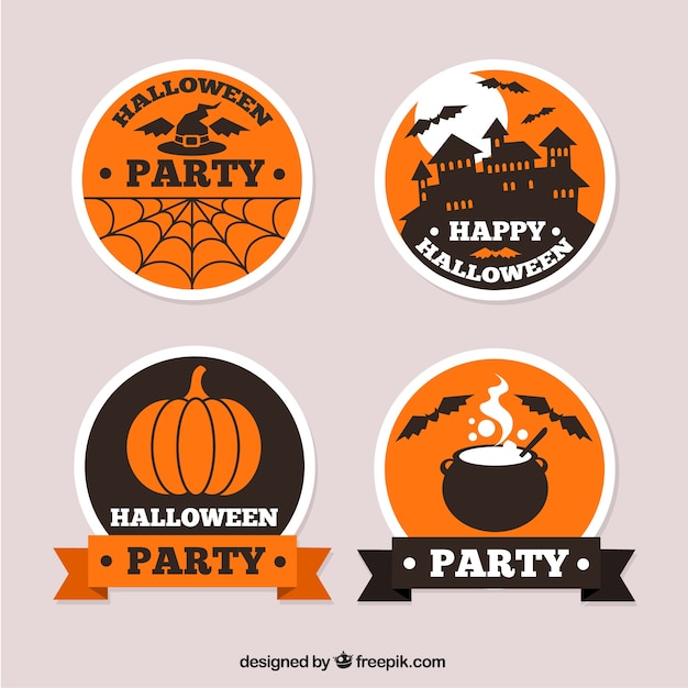 Download Round labels for halloween | Free Vector