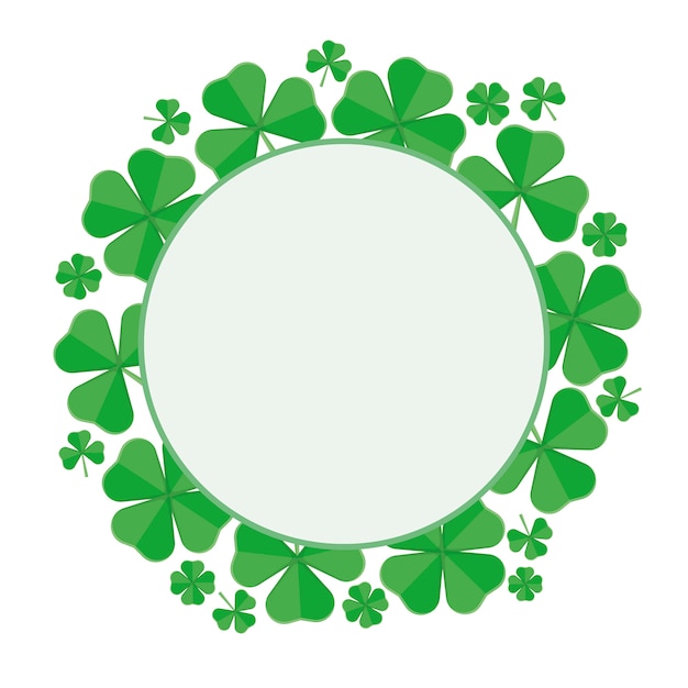 Download Round luck frame of clover leaf | Premium Vector