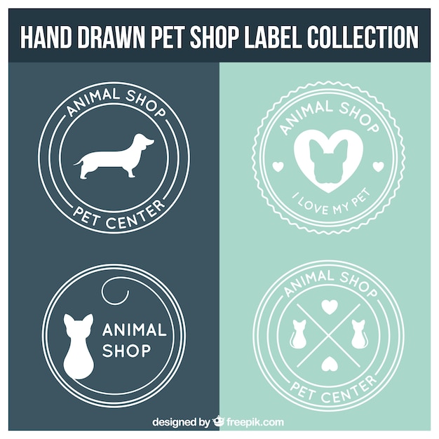 Round pet shop labels