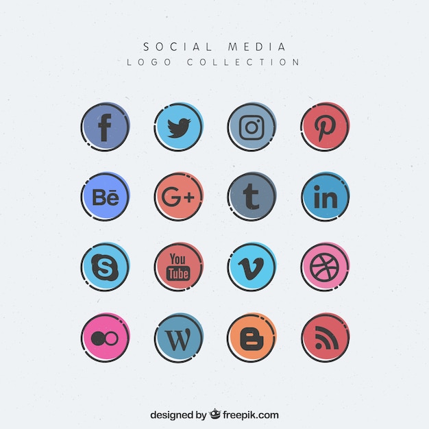 Download Free Vector | Round social media icons