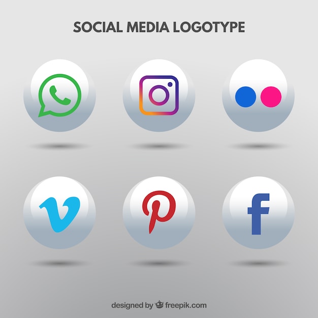 Round Social Media Icons Premium Vector
