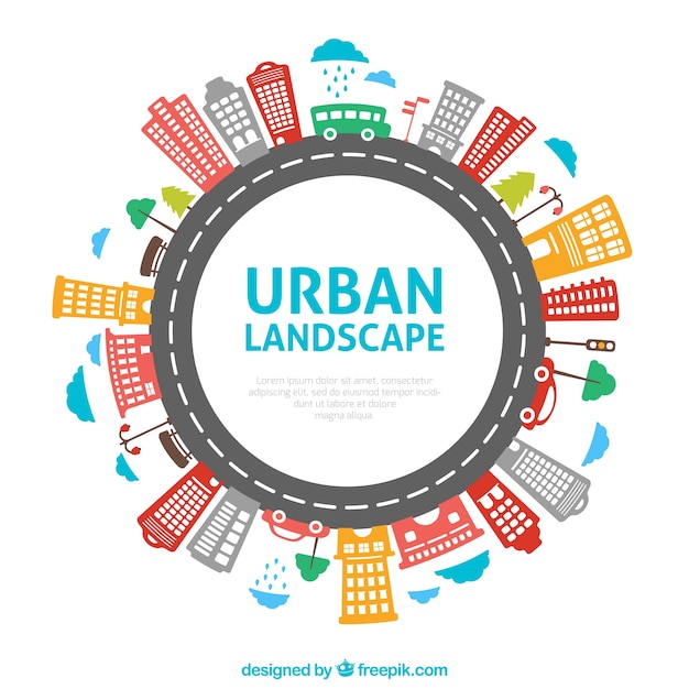 Free Vector | Round urban landscape