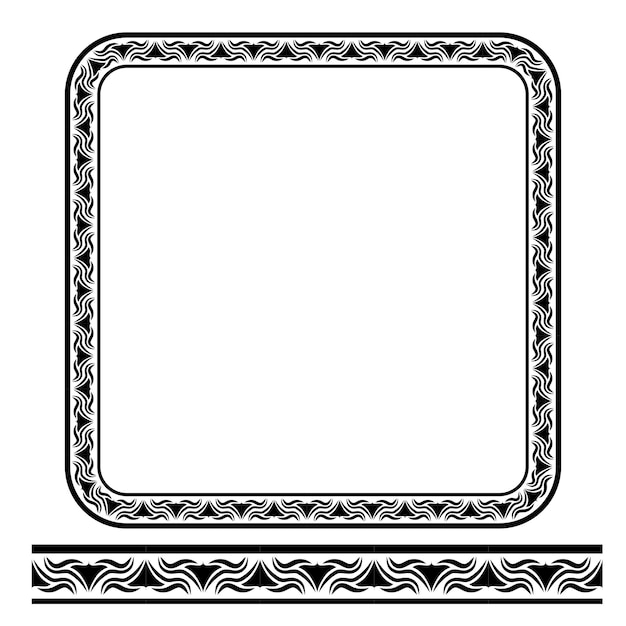 Premium Vector | Rounded corner square floral frame, isolated on white