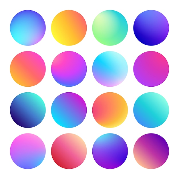 Premium Vector | Rounded holographic gradient spheres. multicolor ...