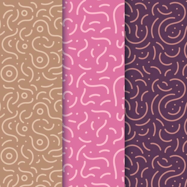 Premium Vector | Rounded lines pattern collection