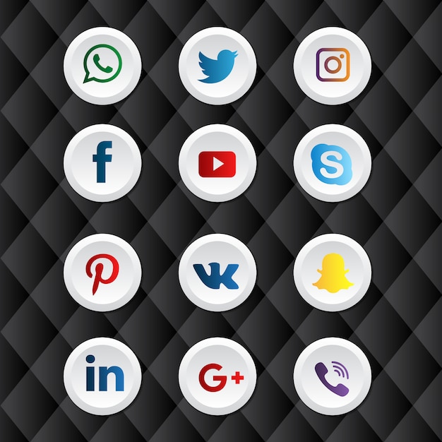 Download Rounded social media icon pack Vector | Free Download