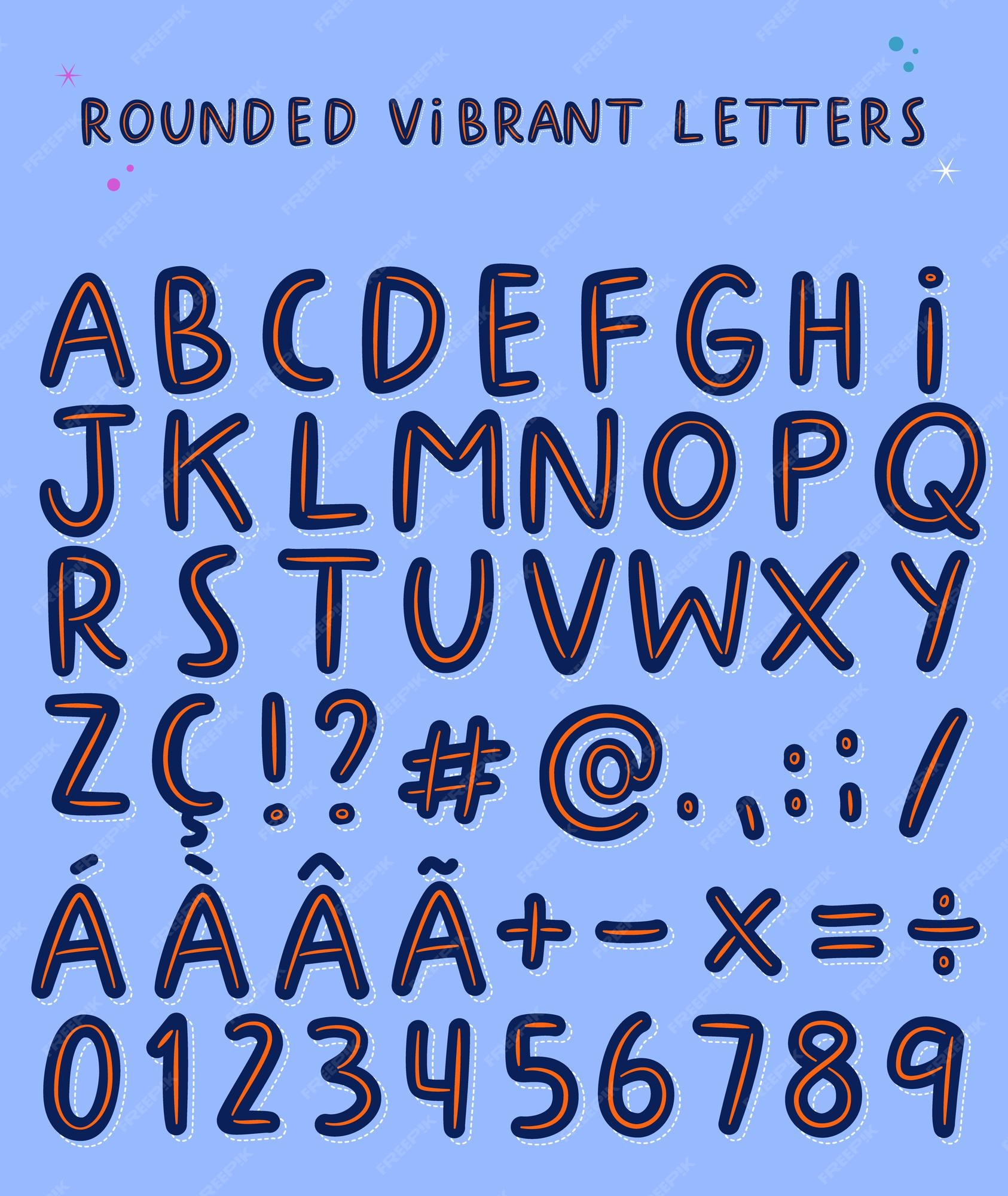 premium-vector-rounded-vibrant-letters-numbers-math-sign-and