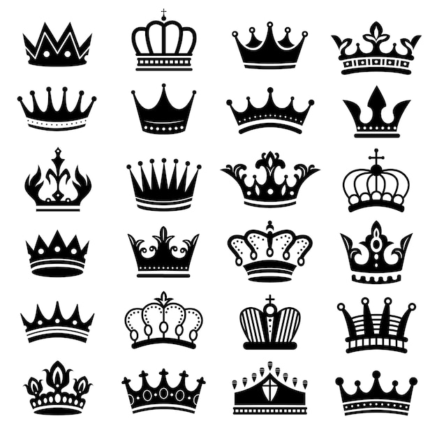 Premium Vector | Royal crown silhouette. king crowns ...