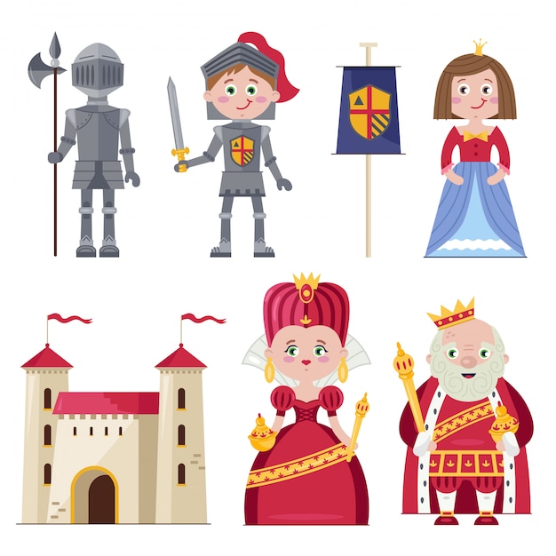 Royal family and chivalry Premium Vector