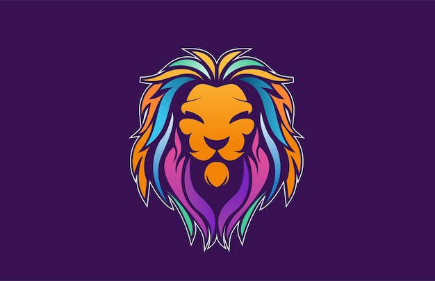 Premium Vector | Royal gradient color lion logo