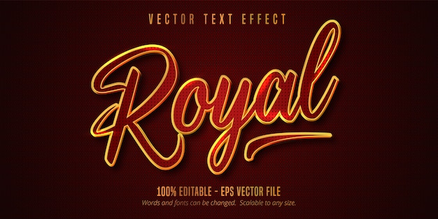 Premium Vector Royal Text Shiny Golden And Red Color Style Editable