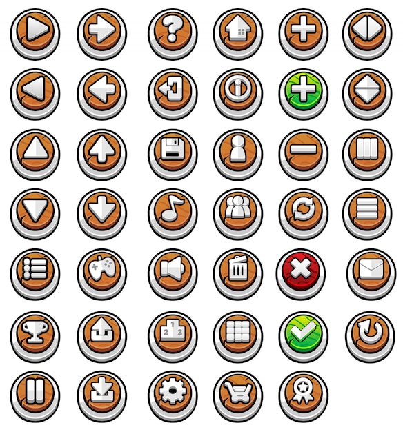 Premium Vector | Rpg game buttons