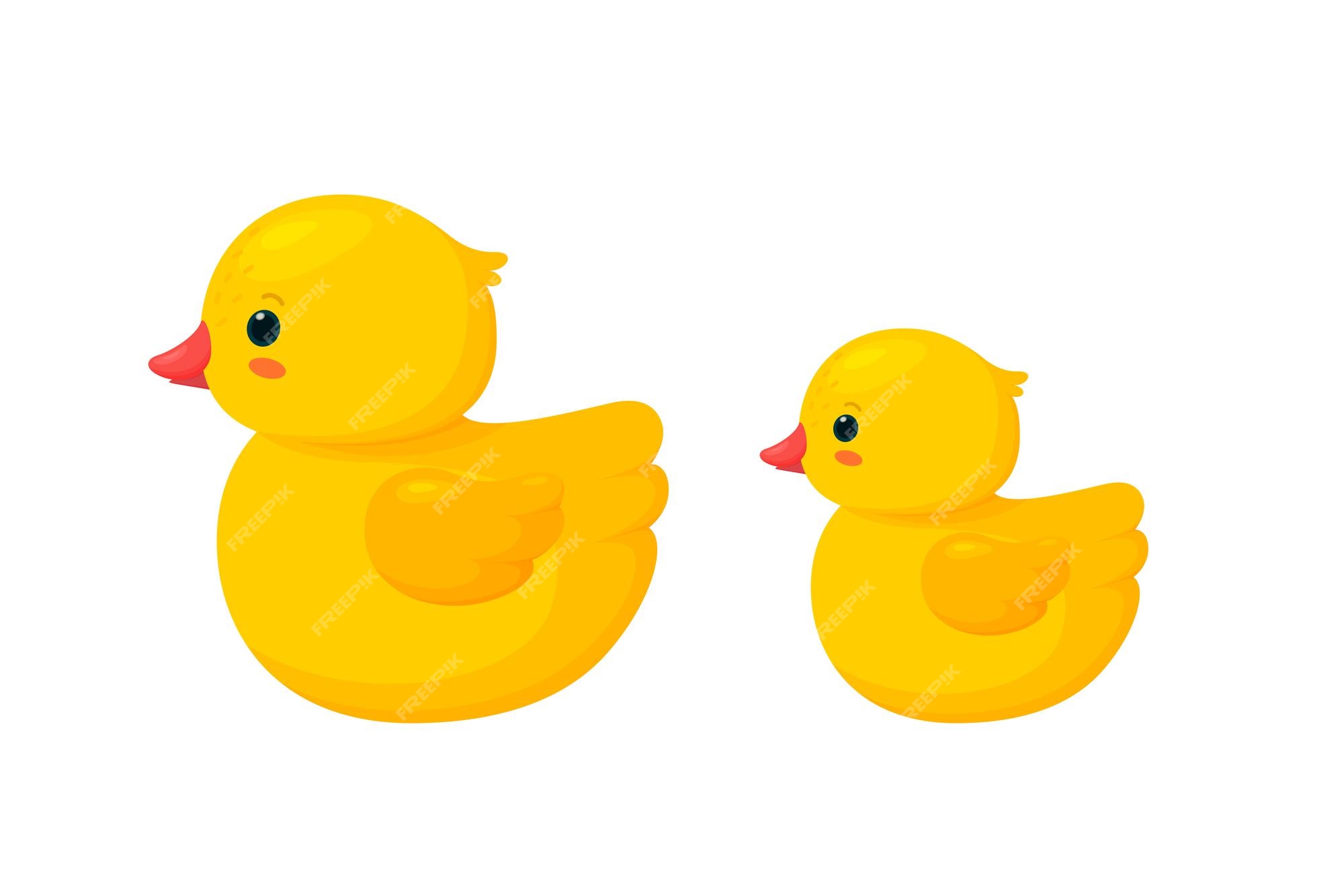 Premium Vector | Rubber duck family isolated in white background side ...