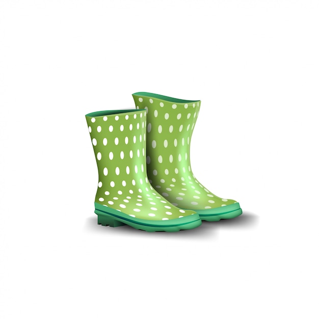 Premium Vector | Rubber green boots isolated