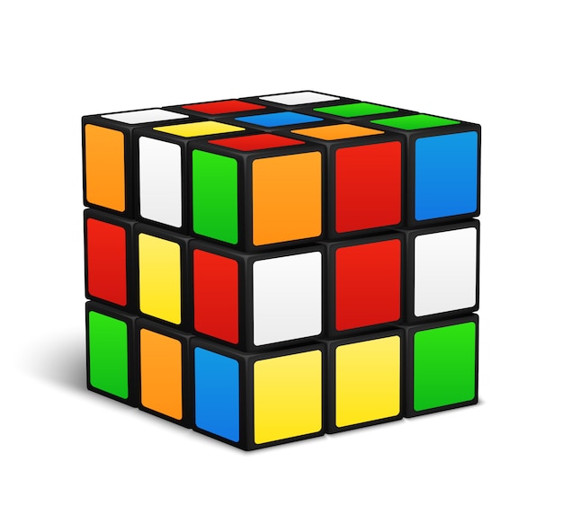 Download Rubik cube logic game vector illustration Vector | Premium ...