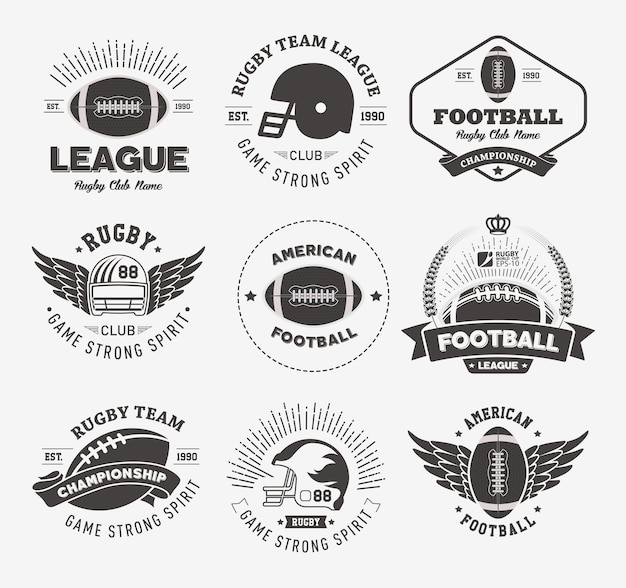 Premium Vector | Rugby badges and labels collection