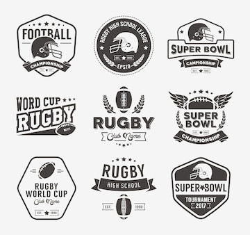 Premium Vector | Rugby badges and labels collection