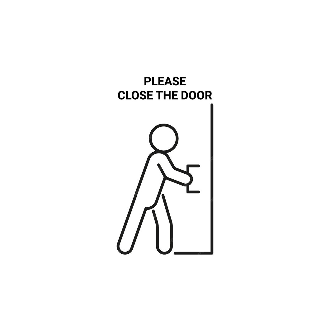 premium-vector-rule-sign-please-close-the-door-request-warning