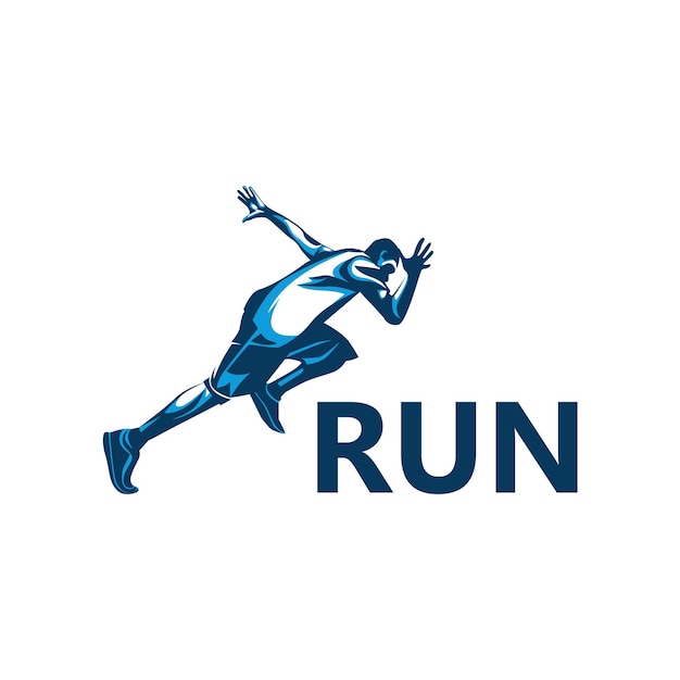 Premium Vector | Run man logo template design