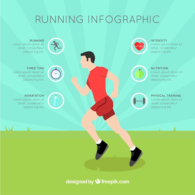 Runner graphics in flat design Vector | Free Download