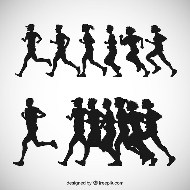 Runner silhouettes Free Vector